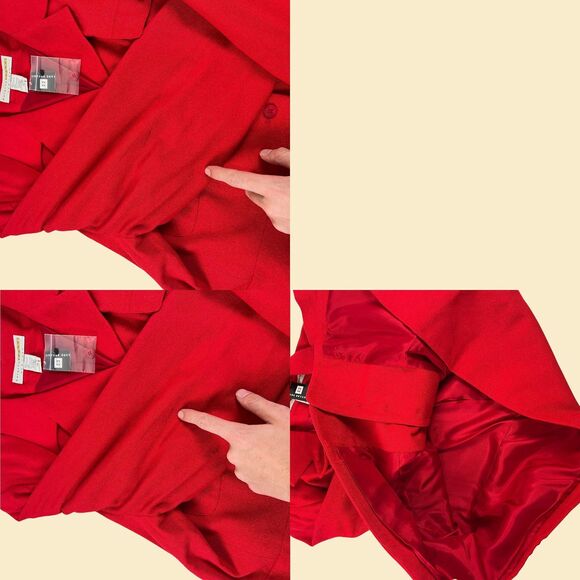1990s red blazer , size 26 vintage Kathryn Deene rayon jacket, new old stock - Picture 3 of 8